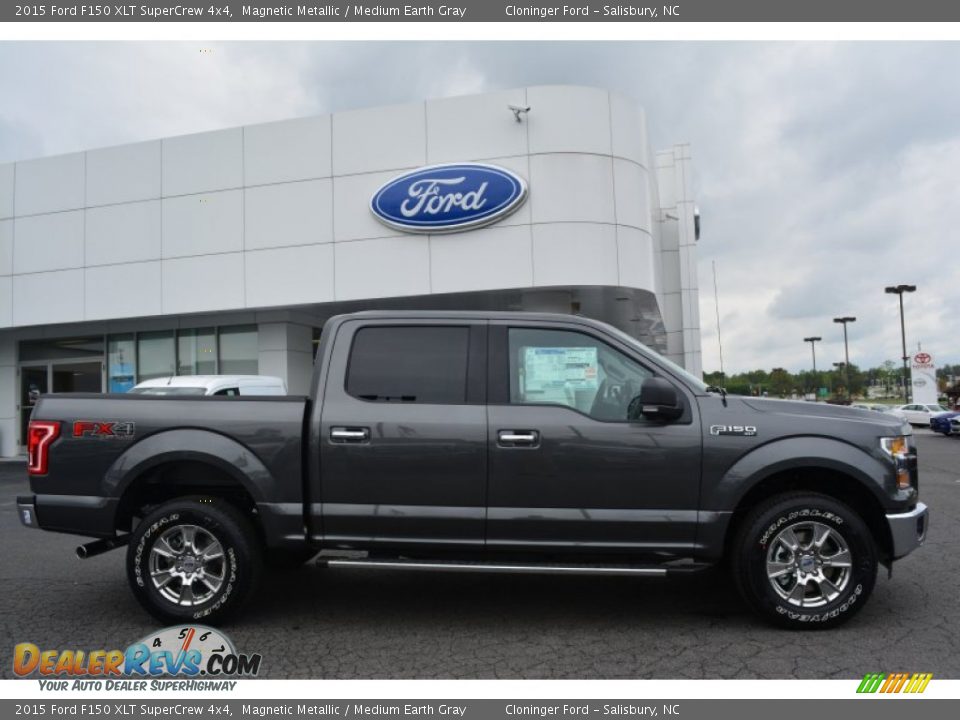 2015 Ford F150 XLT SuperCrew 4x4 Magnetic Metallic / Medium Earth Gray Photo #2
