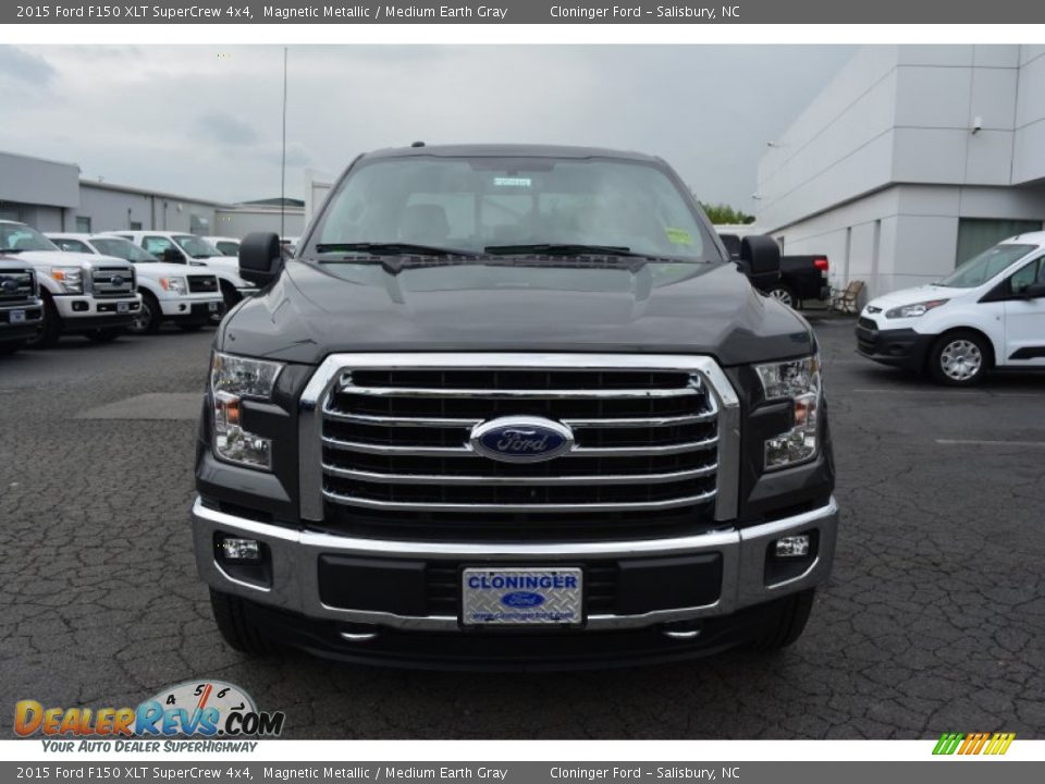 2015 Ford F150 XLT SuperCrew 4x4 Magnetic Metallic / Medium Earth Gray Photo #4