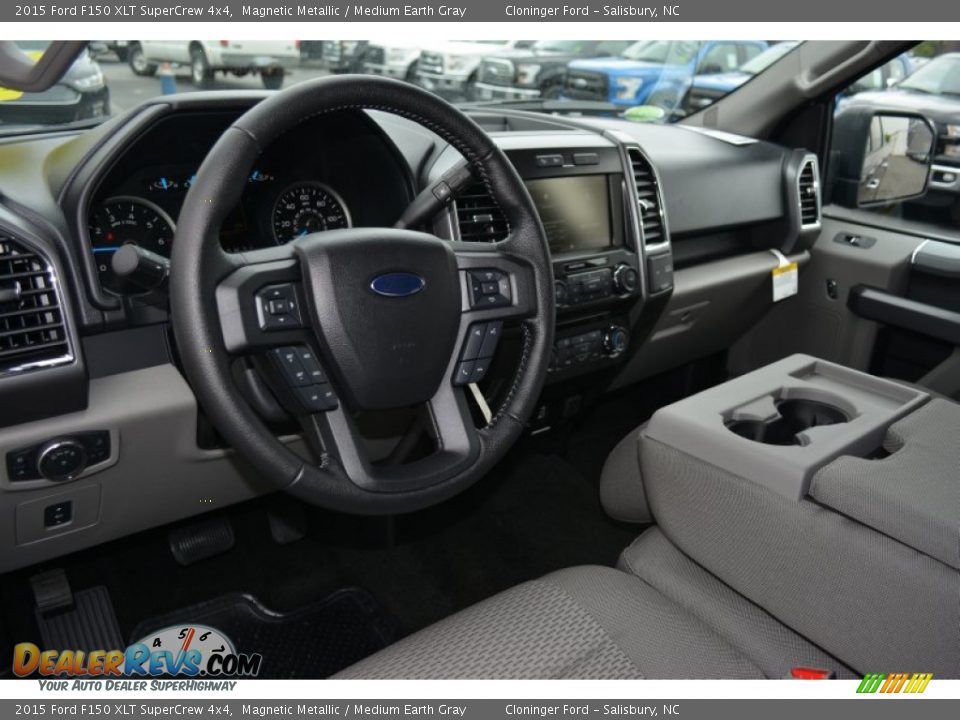 2015 Ford F150 XLT SuperCrew 4x4 Magnetic Metallic / Medium Earth Gray Photo #10