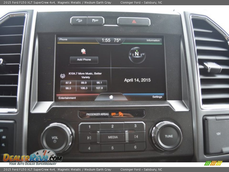 2015 Ford F150 XLT SuperCrew 4x4 Magnetic Metallic / Medium Earth Gray Photo #13