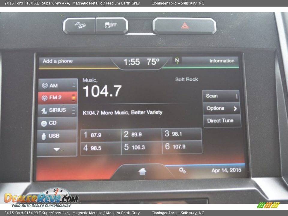 2015 Ford F150 XLT SuperCrew 4x4 Magnetic Metallic / Medium Earth Gray Photo #14