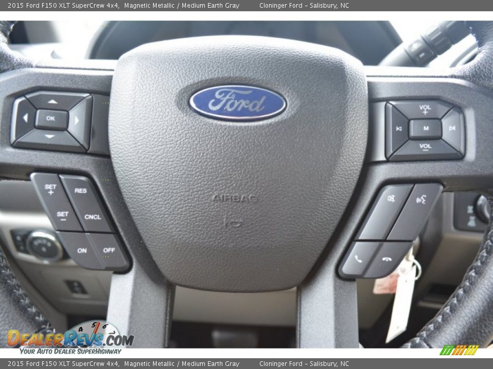 2015 Ford F150 XLT SuperCrew 4x4 Magnetic Metallic / Medium Earth Gray Photo #23