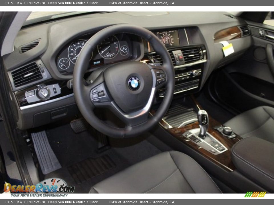 Black Interior - 2015 BMW X3 sDrive28i Photo #7