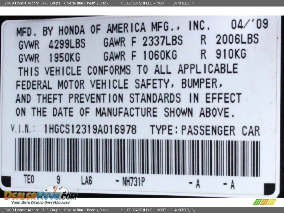 2009 Honda Accord LX-S Coupe Crystal Black Pearl / Black Photo #34
