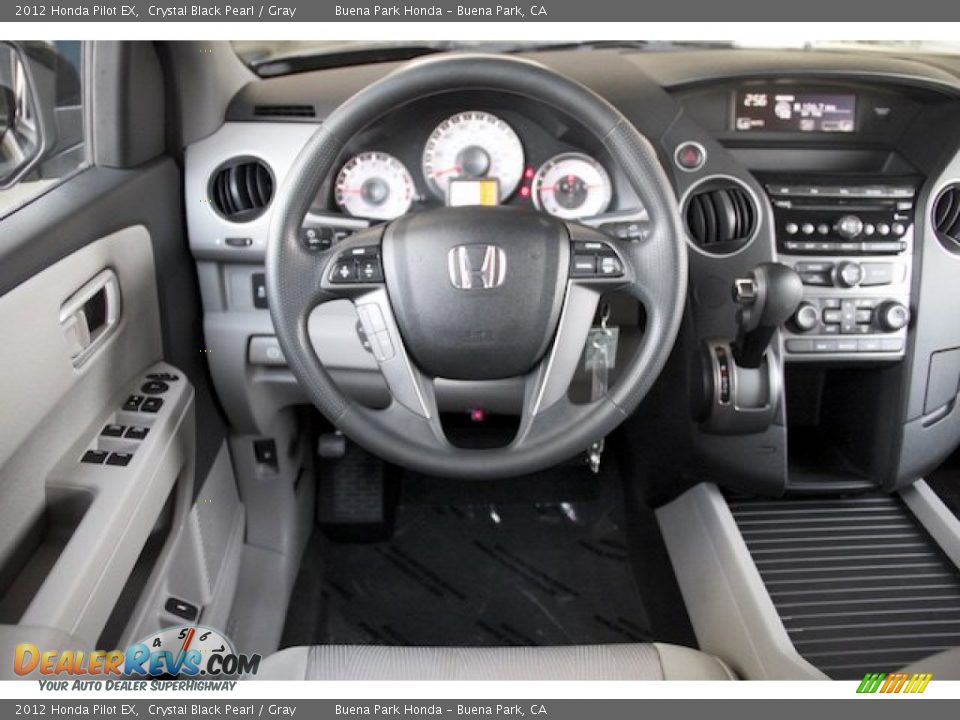 2012 Honda Pilot EX Crystal Black Pearl / Gray Photo #5