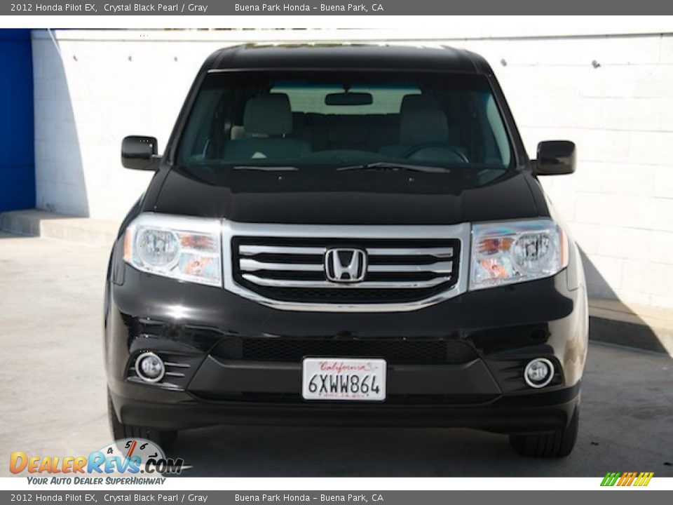 2012 Honda Pilot EX Crystal Black Pearl / Gray Photo #7