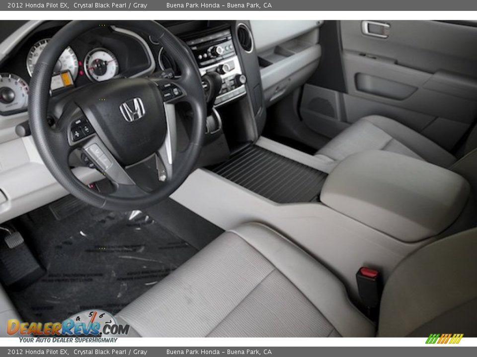 2012 Honda Pilot EX Crystal Black Pearl / Gray Photo #11