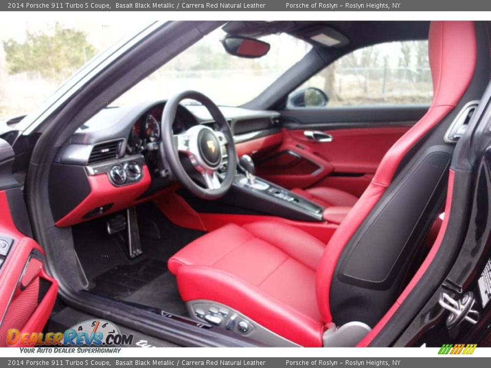 Carrera Red Natural Leather Interior - 2014 Porsche 911 Turbo S Coupe Photo #11