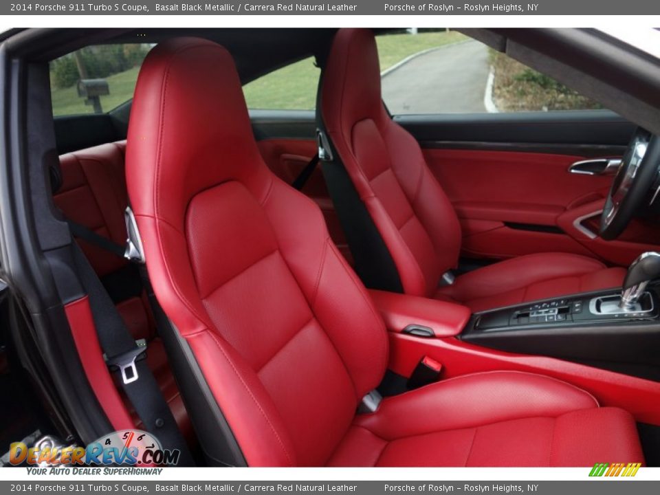 2014 Porsche 911 Turbo S Coupe Basalt Black Metallic / Carrera Red Natural Leather Photo #16