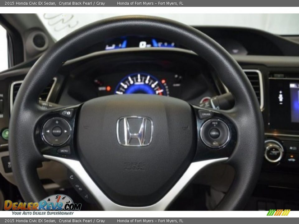 2015 Honda Civic EX Sedan Crystal Black Pearl / Gray Photo #17