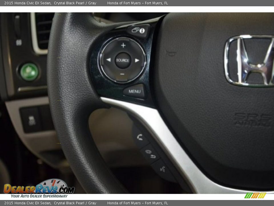 2015 Honda Civic EX Sedan Crystal Black Pearl / Gray Photo #18