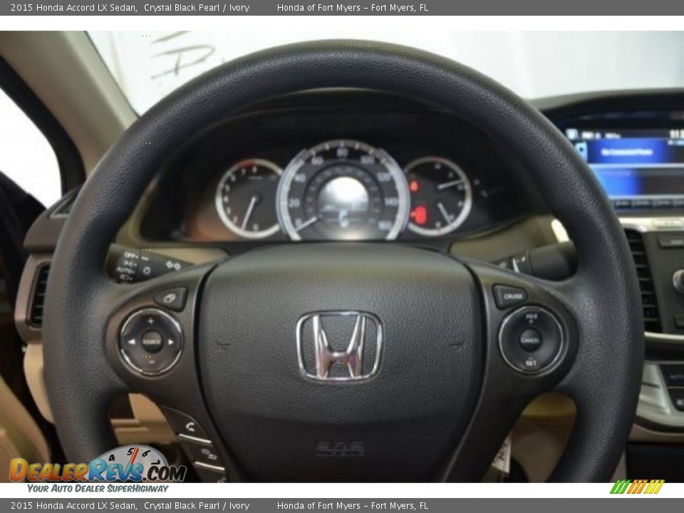 2015 Honda Accord LX Sedan Crystal Black Pearl / Ivory Photo #19