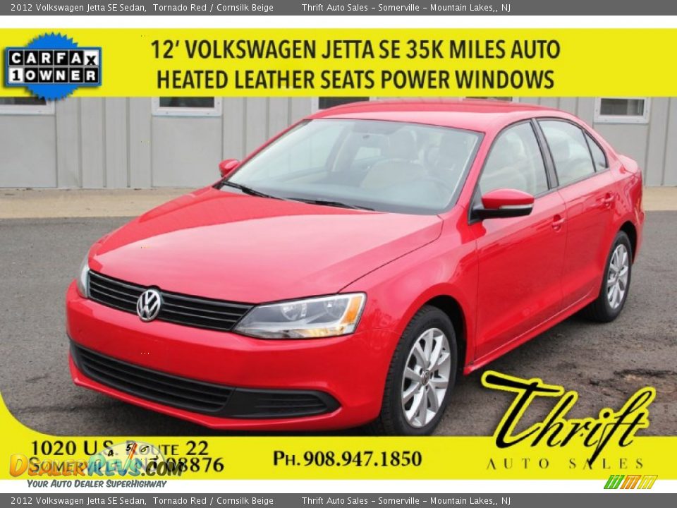 2012 Volkswagen Jetta SE Sedan Tornado Red / Cornsilk Beige Photo #1