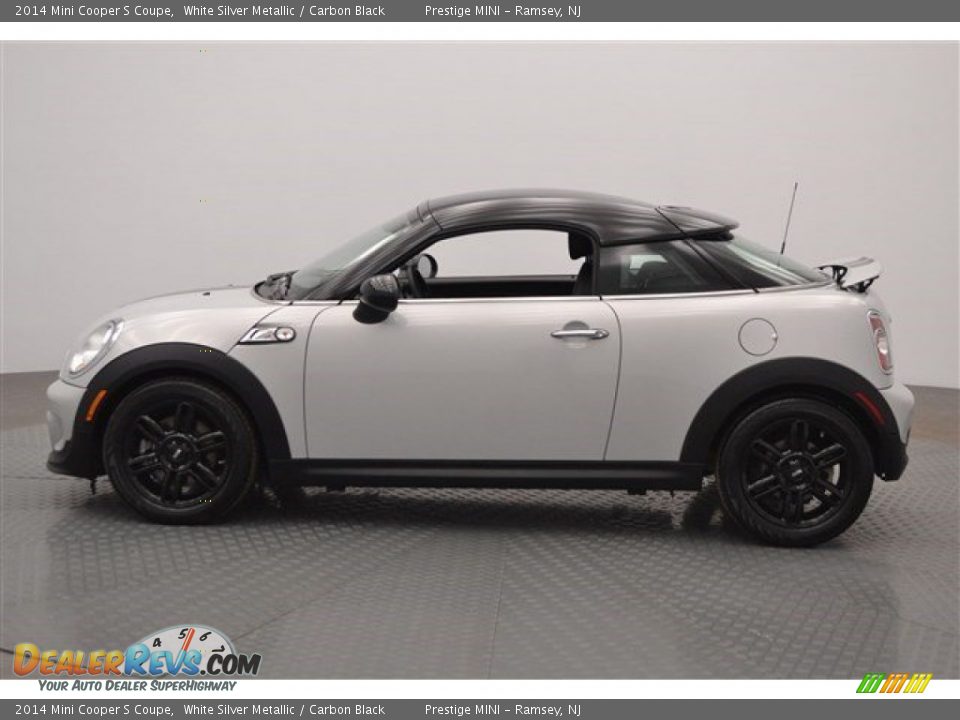 2014 Mini Cooper S Coupe White Silver Metallic / Carbon Black Photo #6