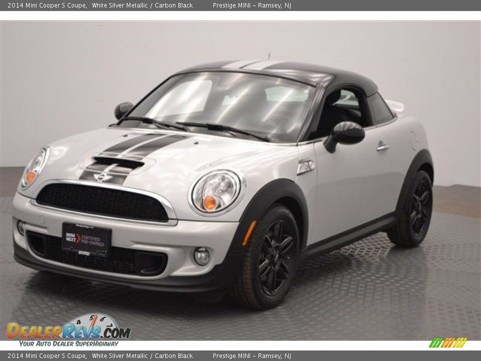 2014 Mini Cooper S Coupe White Silver Metallic / Carbon Black Photo #7