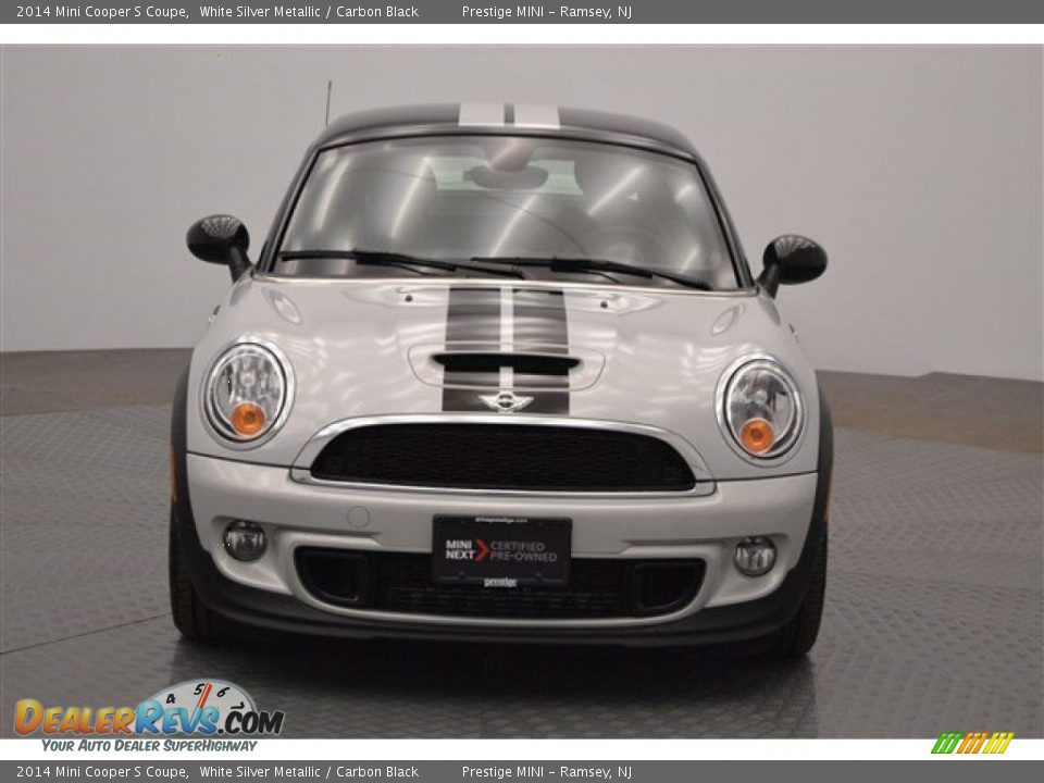 2014 Mini Cooper S Coupe White Silver Metallic / Carbon Black Photo #8