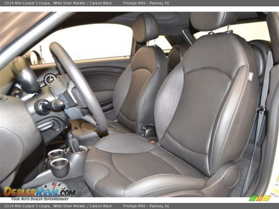 2014 Mini Cooper S Coupe White Silver Metallic / Carbon Black Photo #11