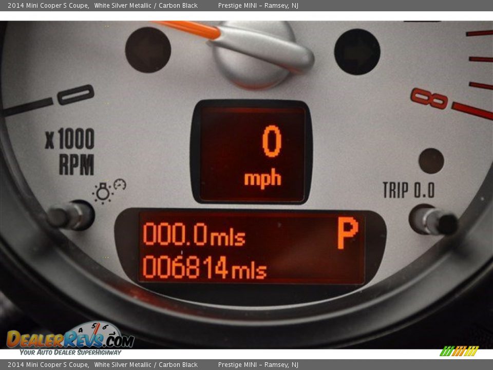 2014 Mini Cooper S Coupe White Silver Metallic / Carbon Black Photo #14