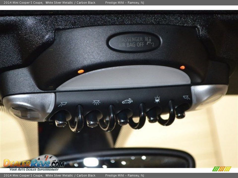 2014 Mini Cooper S Coupe White Silver Metallic / Carbon Black Photo #18