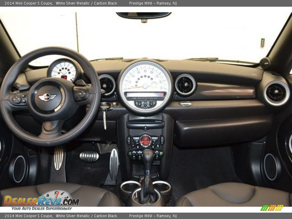 2014 Mini Cooper S Coupe White Silver Metallic / Carbon Black Photo #19