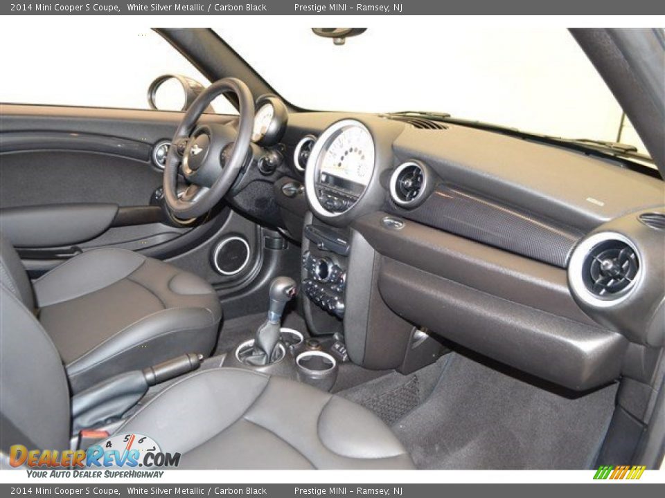 2014 Mini Cooper S Coupe White Silver Metallic / Carbon Black Photo #22