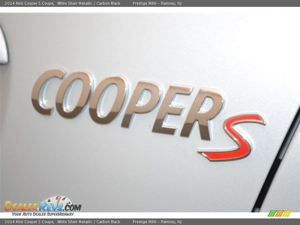 2014 Mini Cooper S Coupe White Silver Metallic / Carbon Black Photo #25