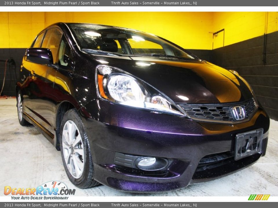 2013 Honda Fit Sport Midnight Plum Pearl / Sport Black Photo #11