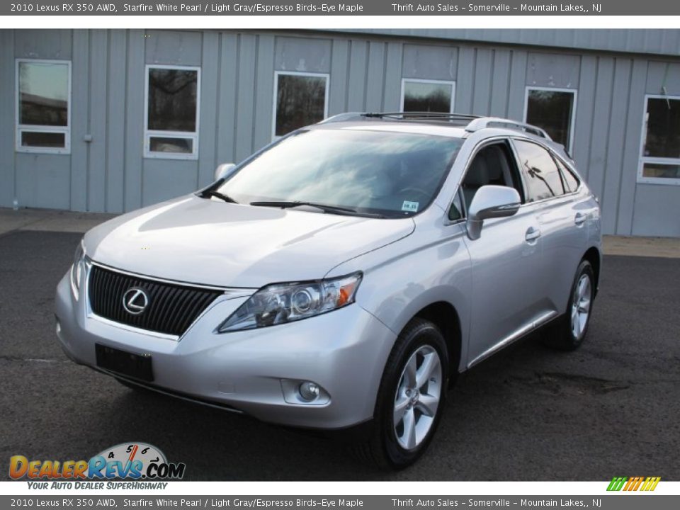 2010 Lexus RX 350 AWD Starfire White Pearl / Light Gray/Espresso Birds-Eye Maple Photo #2