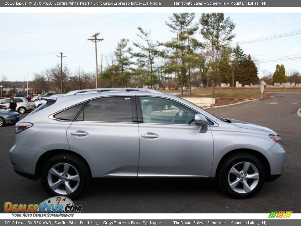 2010 Lexus RX 350 AWD Starfire White Pearl / Light Gray/Espresso Birds-Eye Maple Photo #4