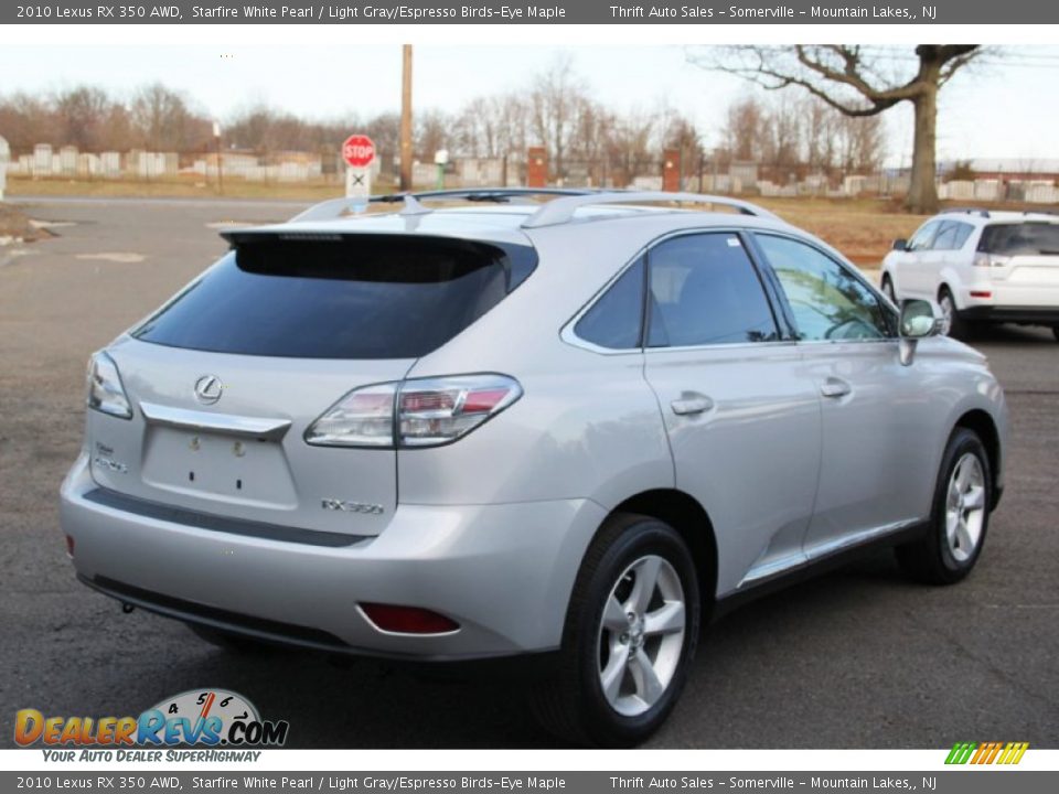2010 Lexus RX 350 AWD Starfire White Pearl / Light Gray/Espresso Birds-Eye Maple Photo #5