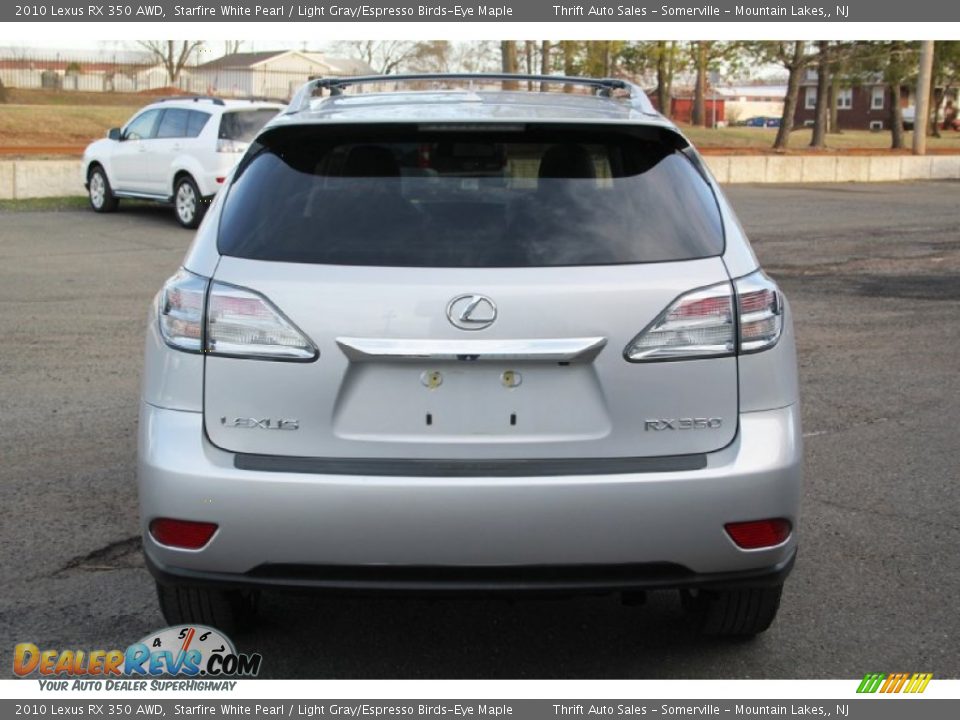 2010 Lexus RX 350 AWD Starfire White Pearl / Light Gray/Espresso Birds-Eye Maple Photo #6