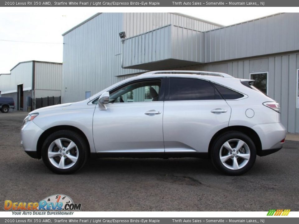 2010 Lexus RX 350 AWD Starfire White Pearl / Light Gray/Espresso Birds-Eye Maple Photo #8