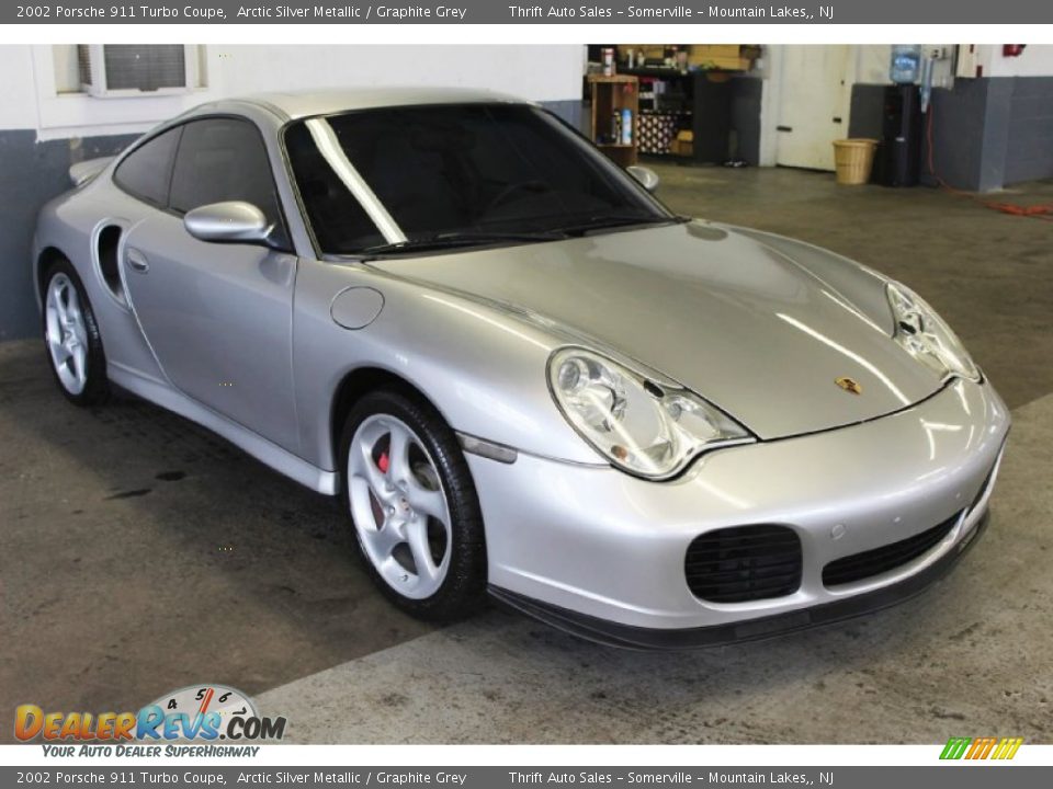 2002 Porsche 911 Turbo Coupe Arctic Silver Metallic / Graphite Grey Photo #3