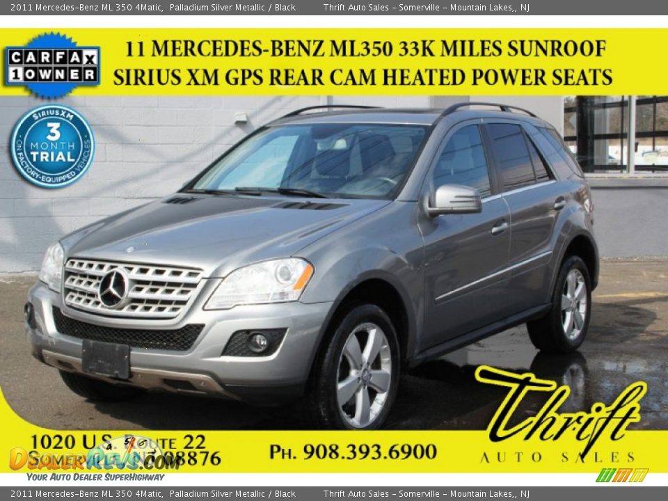 2011 Mercedes-Benz ML 350 4Matic Palladium Silver Metallic / Black Photo #1
