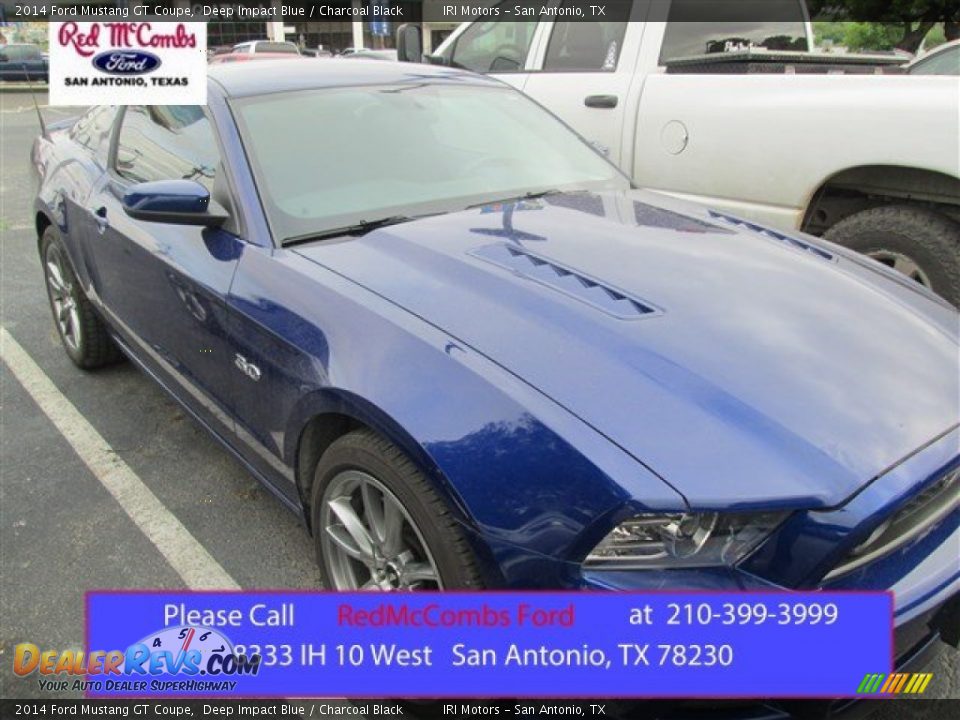 2014 Ford Mustang GT Coupe Deep Impact Blue / Charcoal Black Photo #1