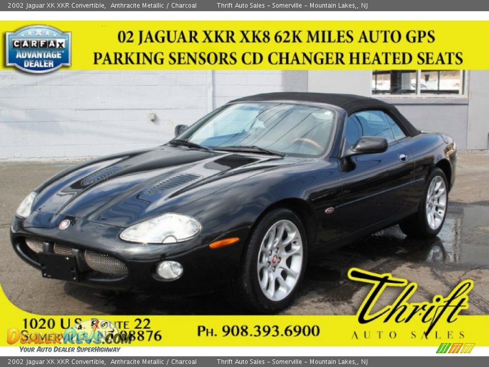 2002 Jaguar XK XKR Convertible Anthracite Metallic / Charcoal Photo #1