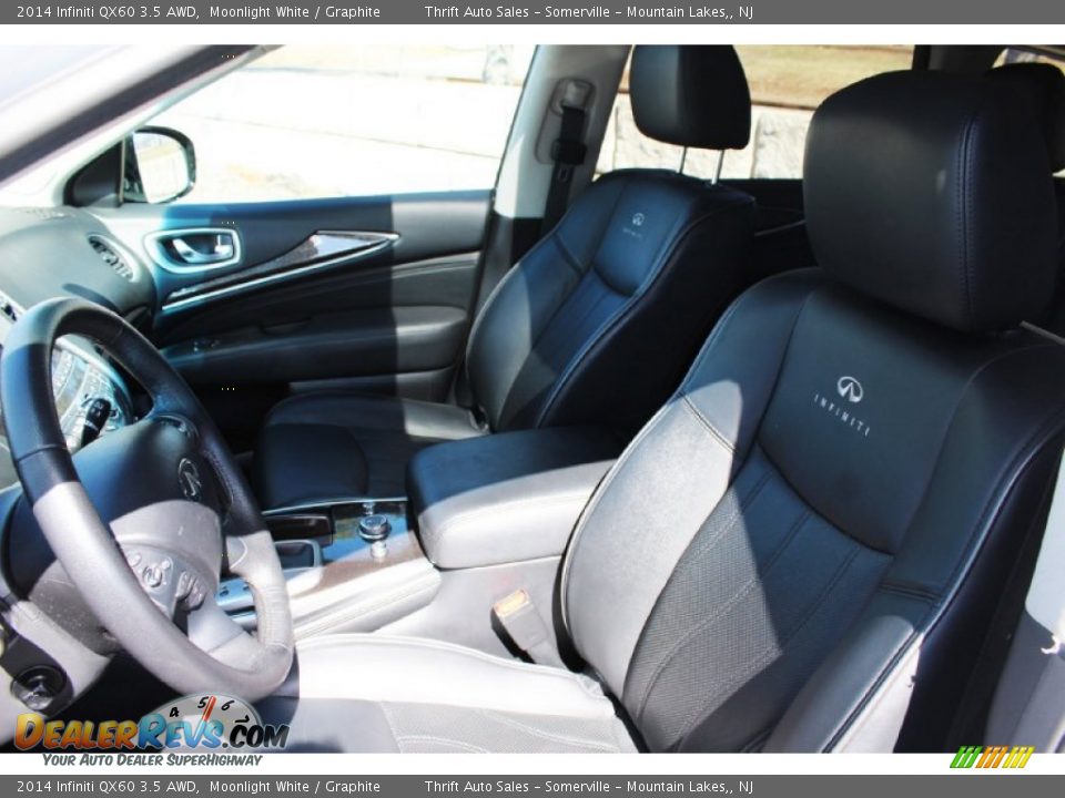 2014 Infiniti QX60 3.5 AWD Moonlight White / Graphite Photo #17