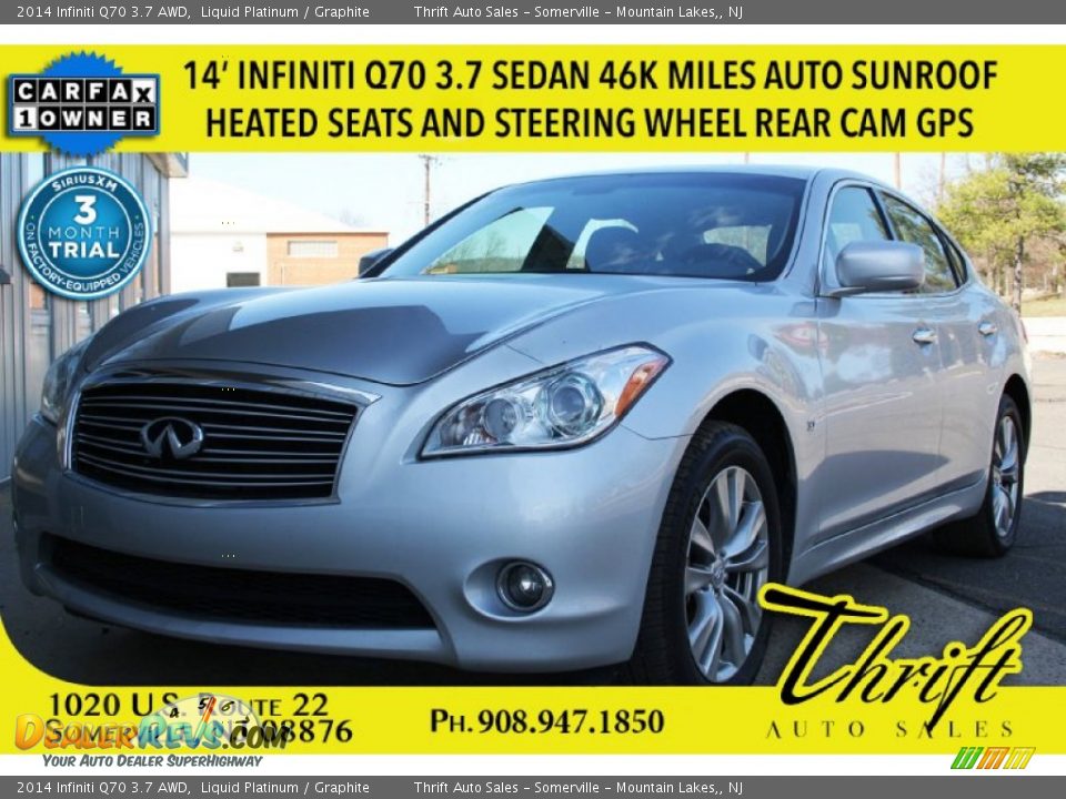 2014 Infiniti Q70 3.7 AWD Liquid Platinum / Graphite Photo #1