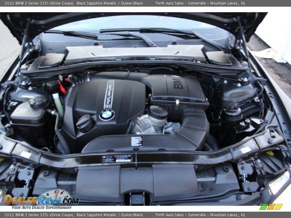 2012 BMW 3 Series 335i xDrive Coupe Black Sapphire Metallic / Oyster/Black Photo #29