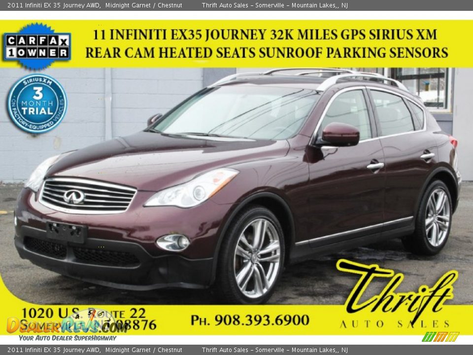 2011 Infiniti EX 35 Journey AWD Midnight Garnet / Chestnut Photo #1