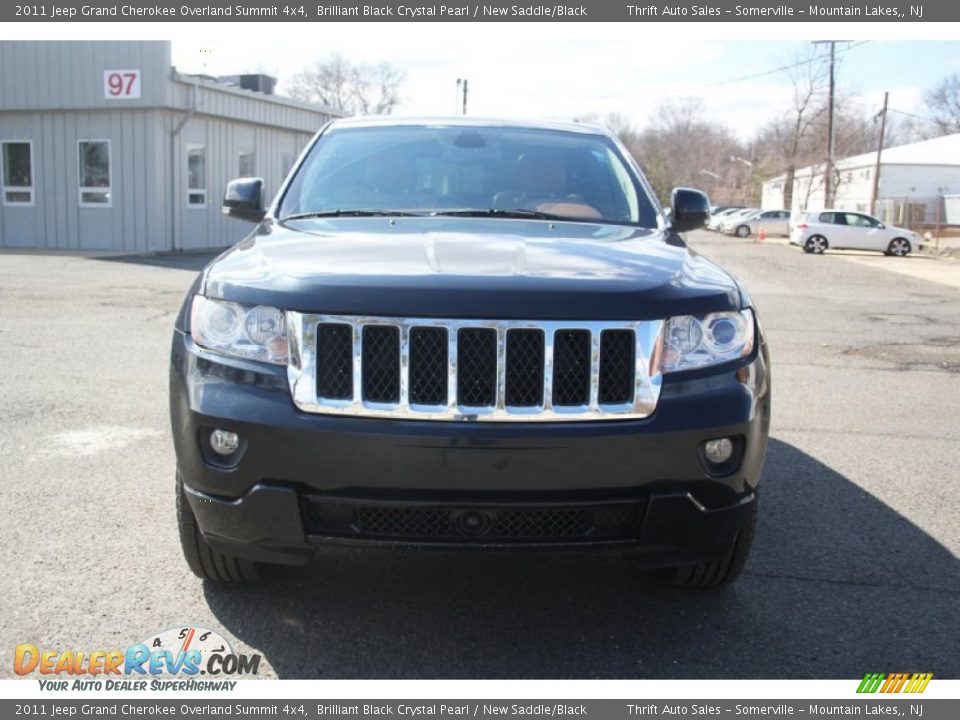 2011 Jeep Grand Cherokee Overland Summit 4x4 Brilliant Black Crystal Pearl / New Saddle/Black Photo #2