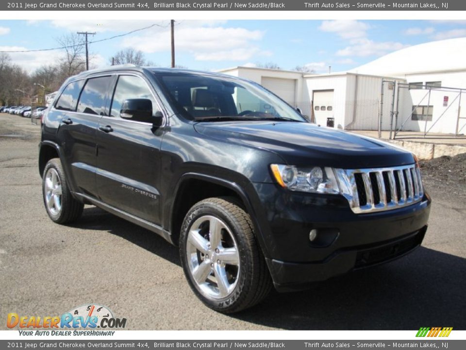 2011 Jeep Grand Cherokee Overland Summit 4x4 Brilliant Black Crystal Pearl / New Saddle/Black Photo #3