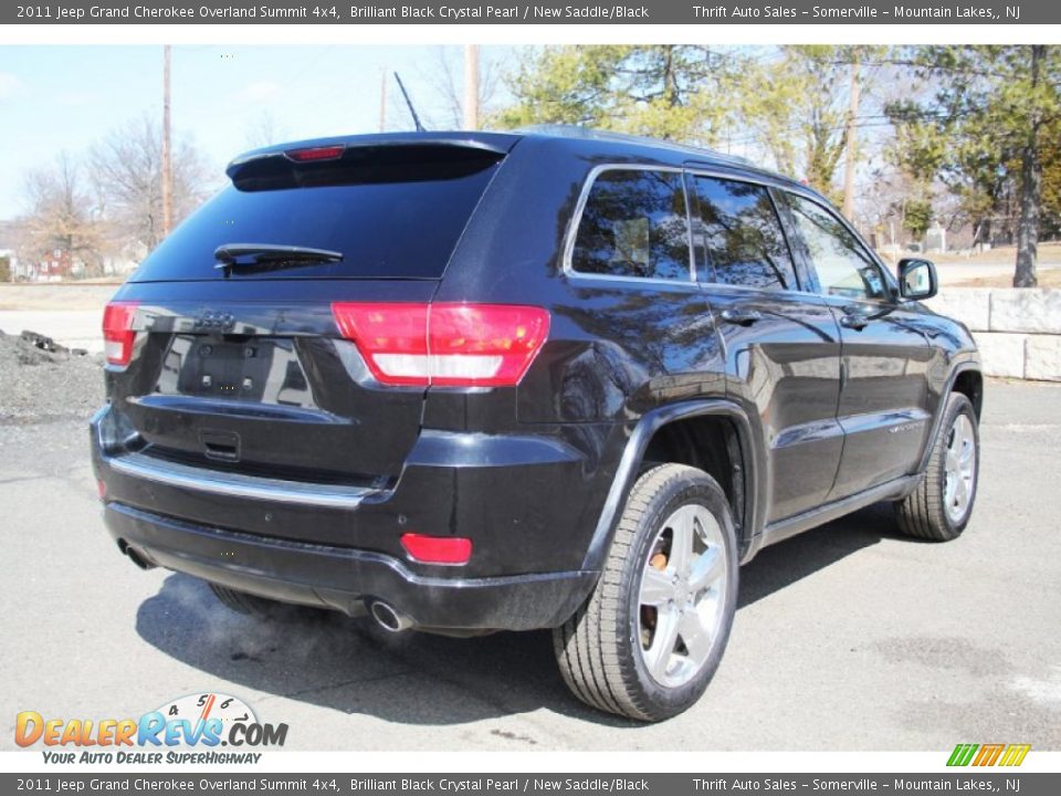 2011 Jeep Grand Cherokee Overland Summit 4x4 Brilliant Black Crystal Pearl / New Saddle/Black Photo #5