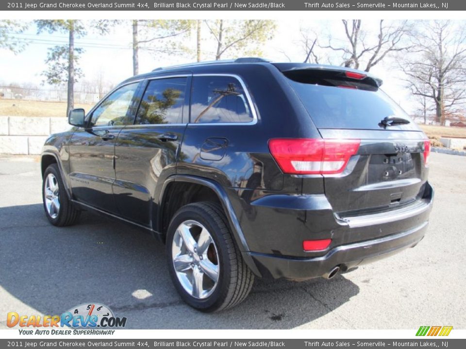 2011 Jeep Grand Cherokee Overland Summit 4x4 Brilliant Black Crystal Pearl / New Saddle/Black Photo #8