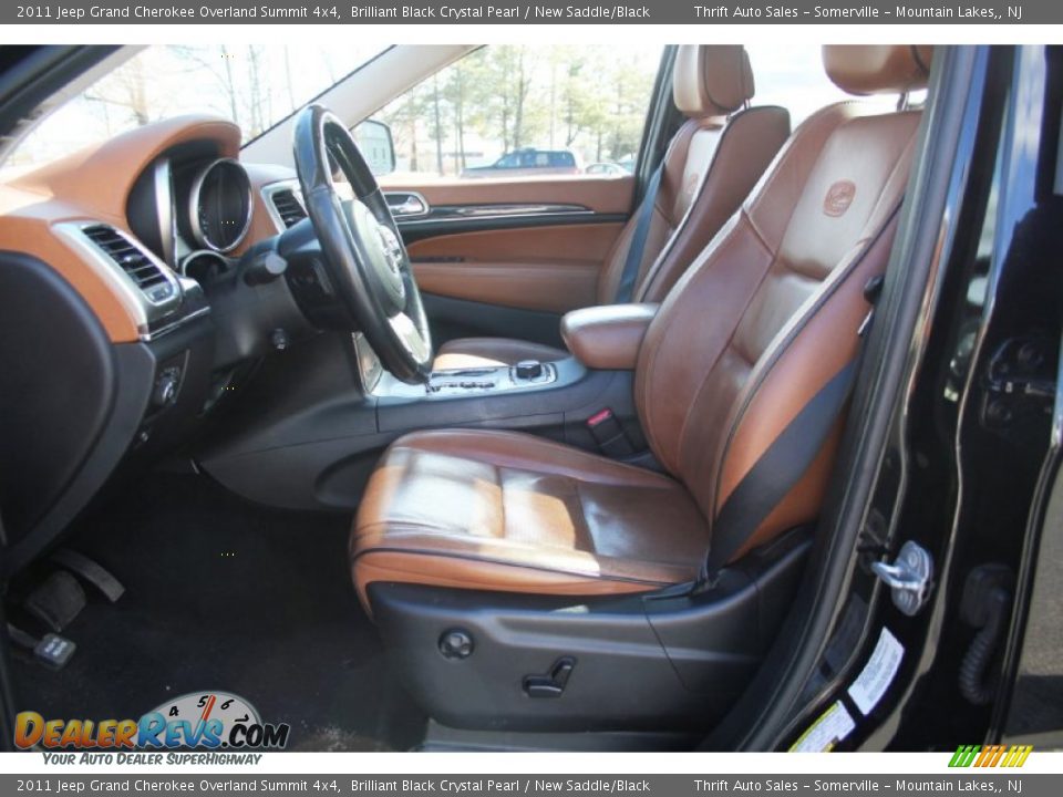 2011 Jeep Grand Cherokee Overland Summit 4x4 Brilliant Black Crystal Pearl / New Saddle/Black Photo #14
