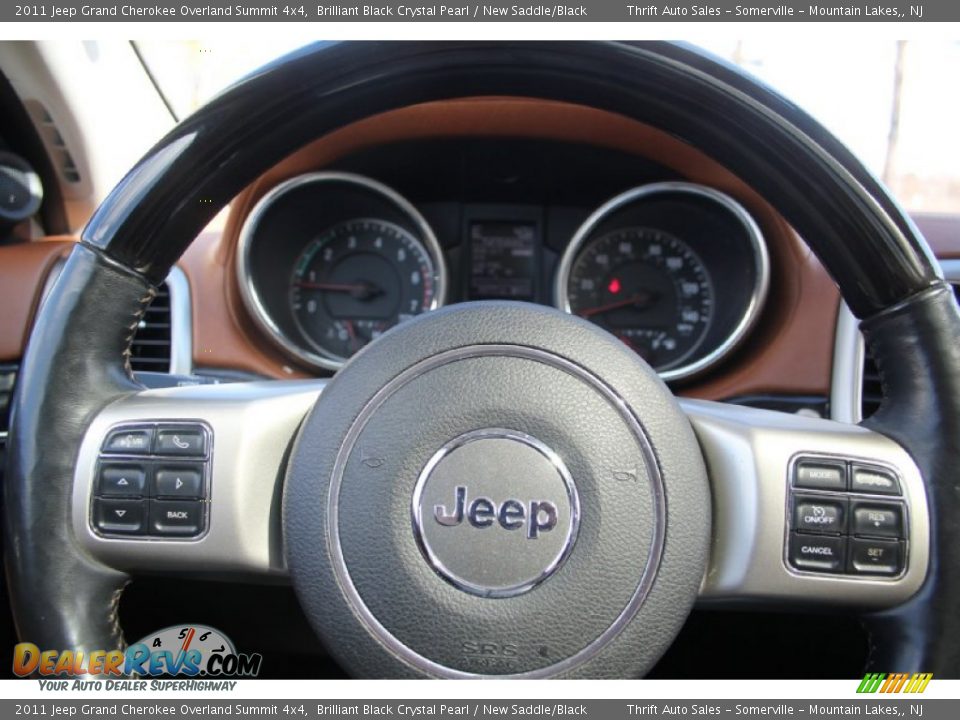 2011 Jeep Grand Cherokee Overland Summit 4x4 Brilliant Black Crystal Pearl / New Saddle/Black Photo #32
