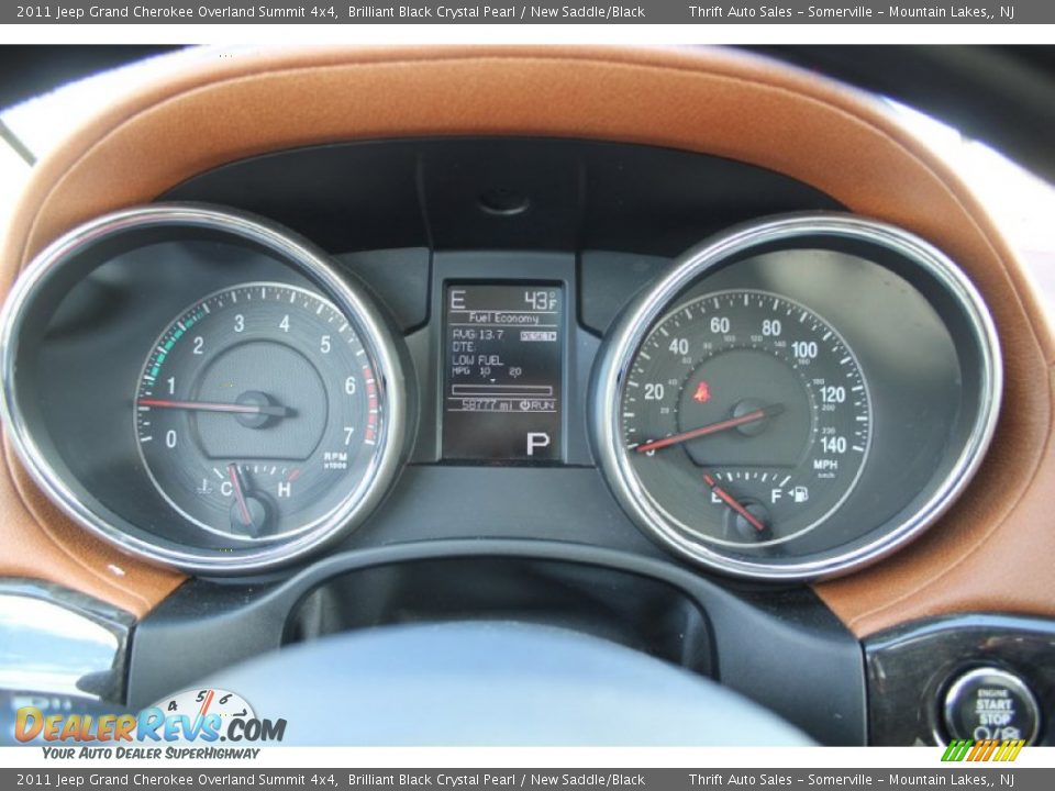 2011 Jeep Grand Cherokee Overland Summit 4x4 Brilliant Black Crystal Pearl / New Saddle/Black Photo #35