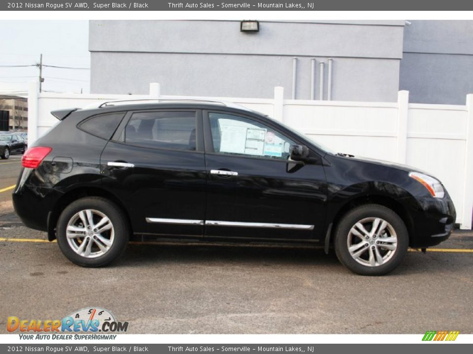 2012 Nissan Rogue SV AWD Super Black / Black Photo #6