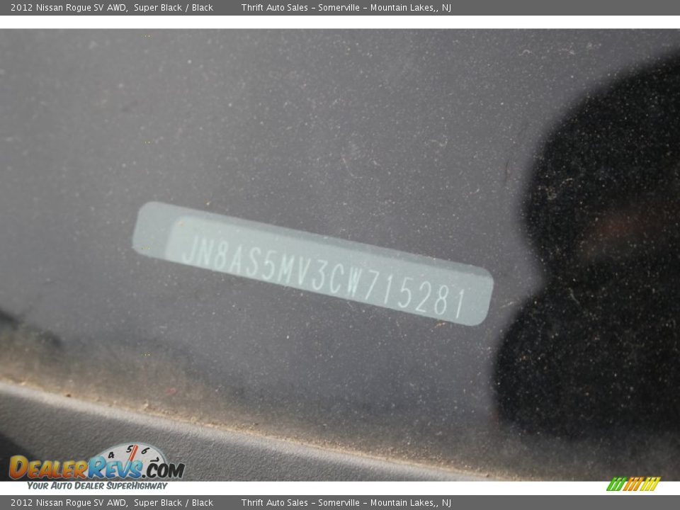 2012 Nissan Rogue SV AWD Super Black / Black Photo #19