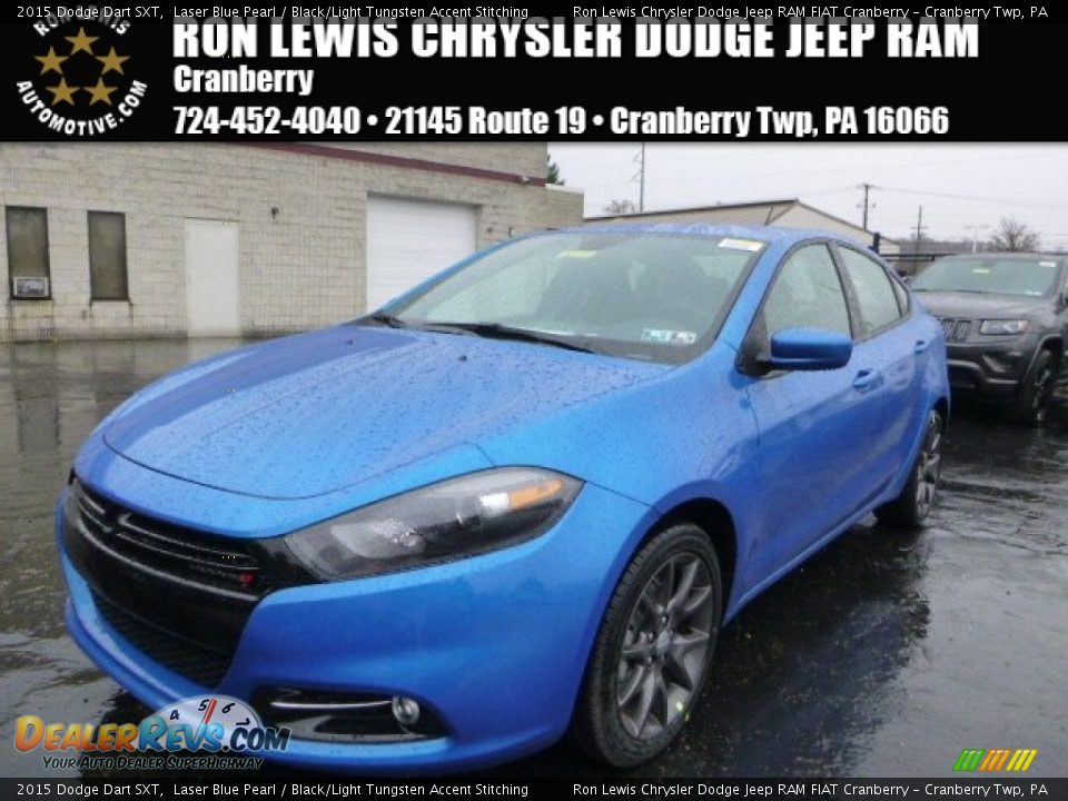 2015 Dodge Dart SXT Laser Blue Pearl / Black/Light Tungsten Accent Stitching Photo #1